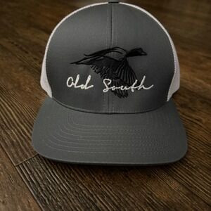 Old‎ South Trucker Hat Baseball Cap Embroidered Duck Mesh Snapback Gray